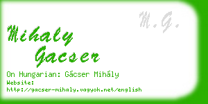 mihaly gacser business card