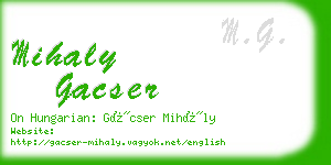 mihaly gacser business card